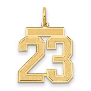 14k Yellow Gold, Jersey Collection, Medium Number 23 Pendant